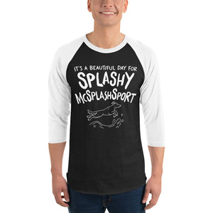 3/4 sleeve dark raglan: splashy mcsplashsport