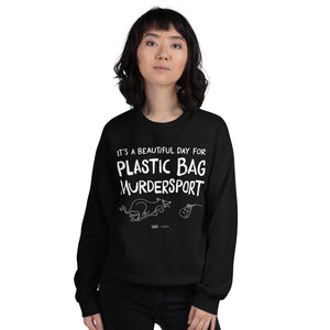 Open image in slideshow, unisex sweatshirt: plastic bag murdersport (sighthound version)
