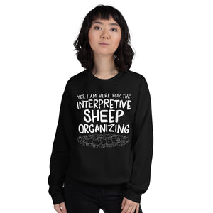 Open image in slideshow, unisex sweatshirt: interpretive sheep organizing
