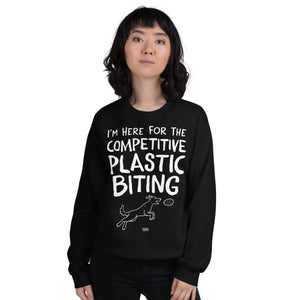Open image in slideshow, unisex sweatshirt: competitive plastic biting
