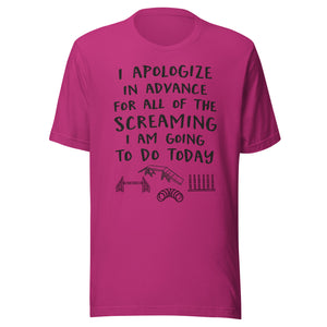 Open image in slideshow, unisex t-shirt: apologize (agility) light colors
