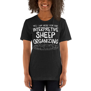 Open image in slideshow, unisex t-shirt: interpretive sheep organizing
