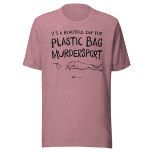 unisex t-shirt: plastic bag murdersport (borzoi version)