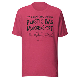 unisex t-shirt: plastic bag murdersport (borzoi version)