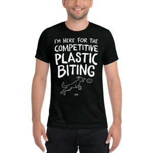 Open image in slideshow, unisex triblend t-shirt: competitive plastic biting
