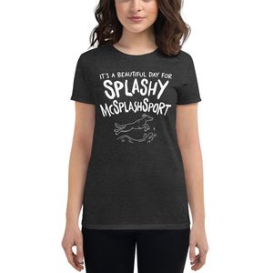 women's fitted t-shirt: splashy mcsplashsport