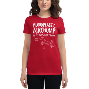 women's fitted t-shirt: bloodplastic airchomp
