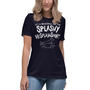 Open image in slideshow, women&#39;s relaxed fit t-shirt: splashy mcsplashsport
