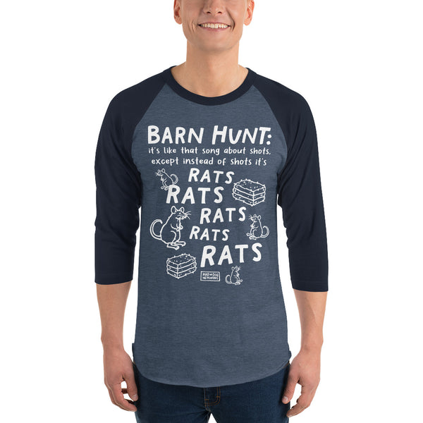 3/4 sleeve dark raglan: barn hunt – Mad Dog Metalworks