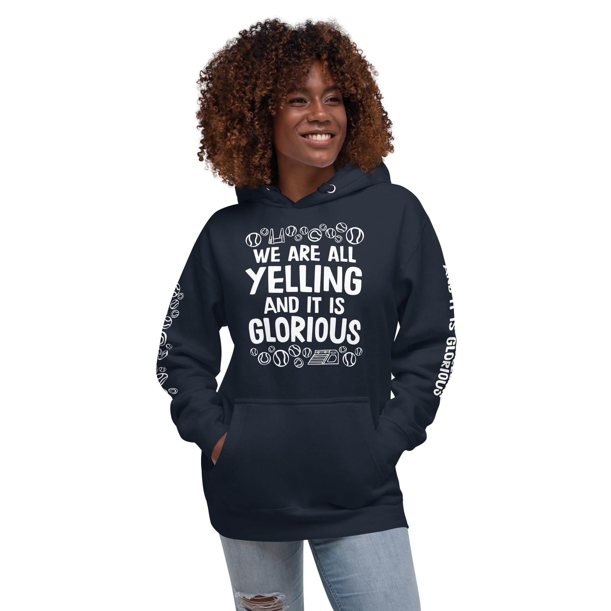 unisex hoodie: flyball = yelling SUPER EDITION
