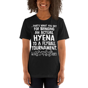Open image in slideshow, unisex t-shirt: hyena flyball
