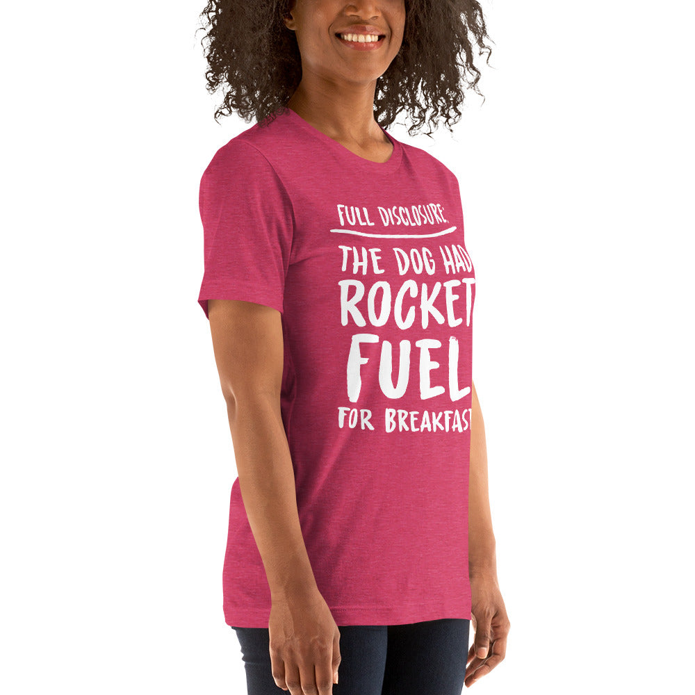 unisex t-shirt: rocket fuel