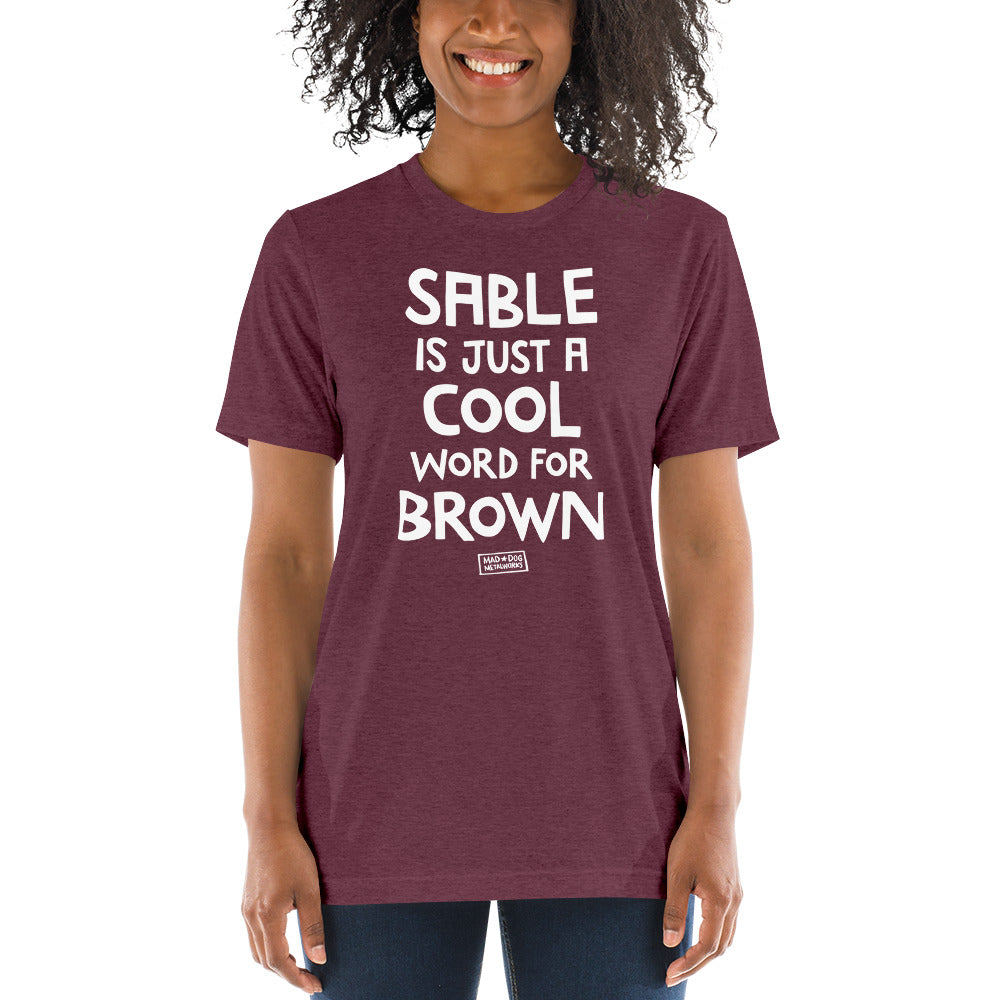 unisex tri-blend t-shirt: sable