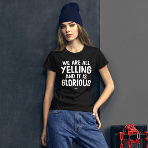 Open image in slideshow, women&#39;s fitted t-shirt: generic yelling
