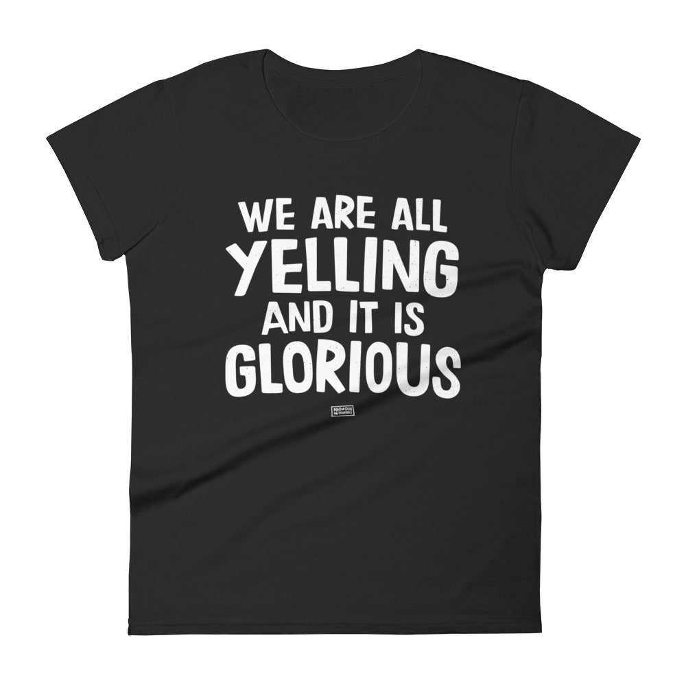 women's fitted t-shirt: generic yelling