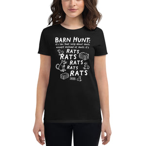 Open image in slideshow, women&#39;s fitted t-shirt: barn hunt
