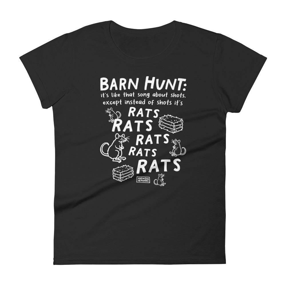 women's fitted t-shirt: barn hunt