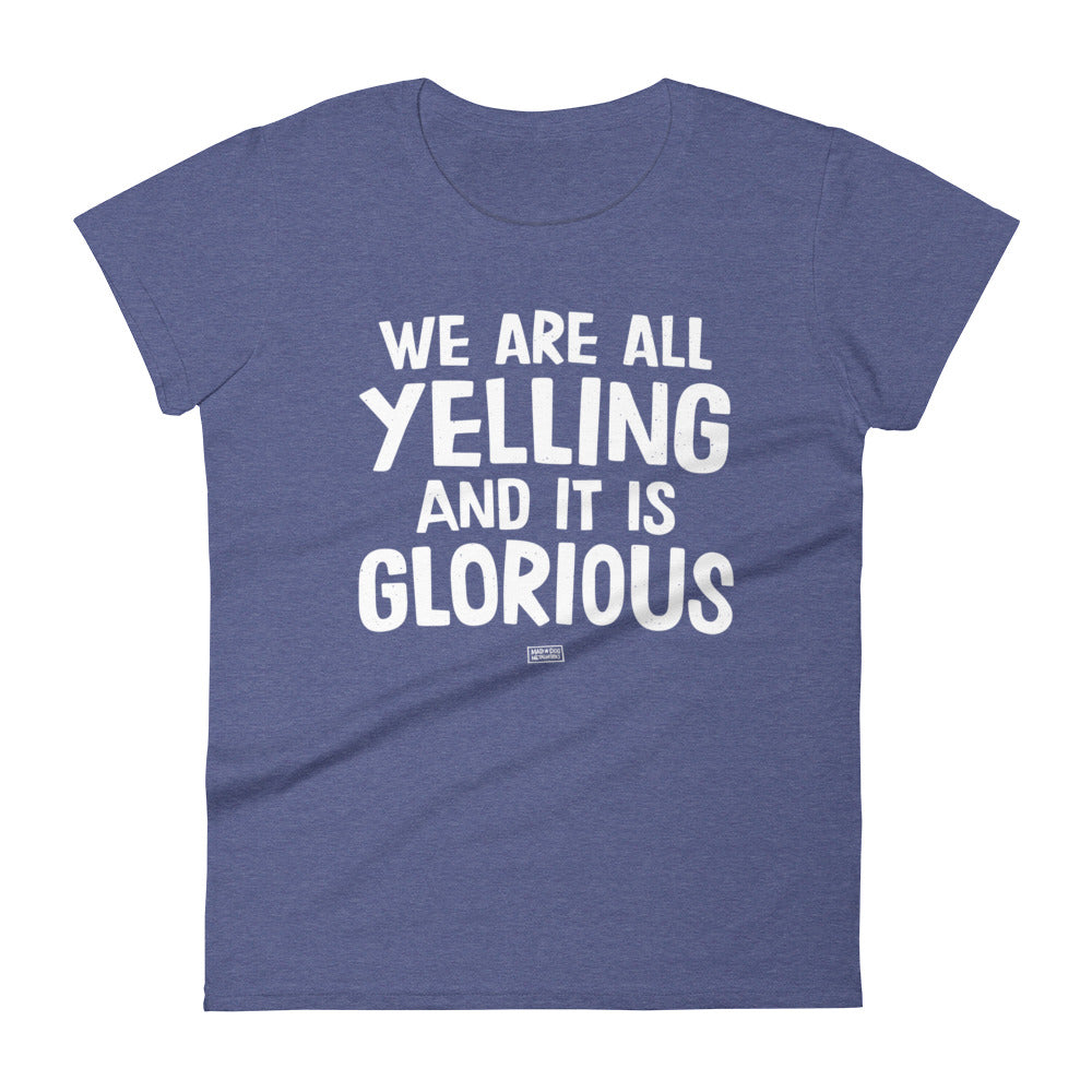 women's fitted t-shirt: generic yelling