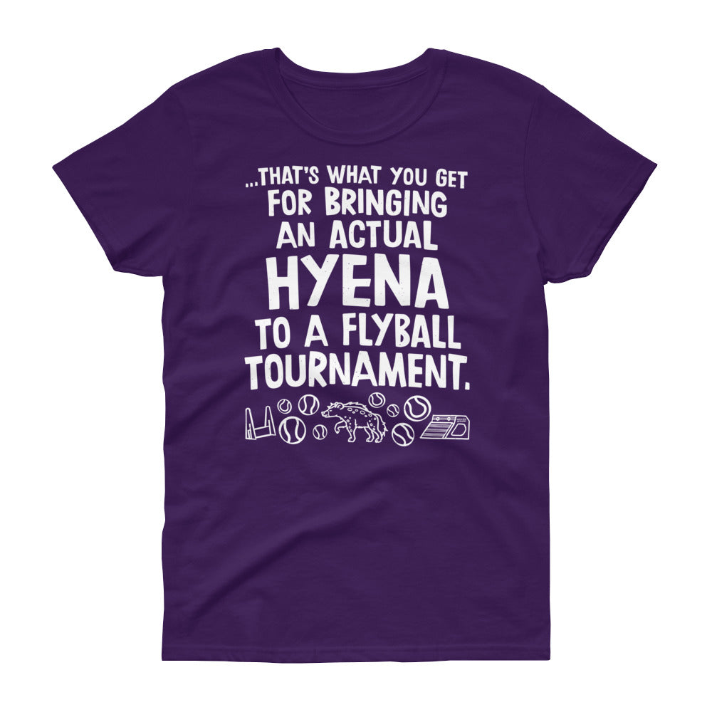 women's crew neck: hyena flyball