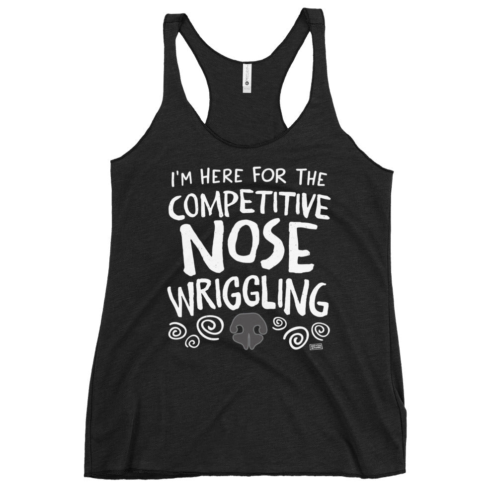 women's racerback: competitive nose wriggling