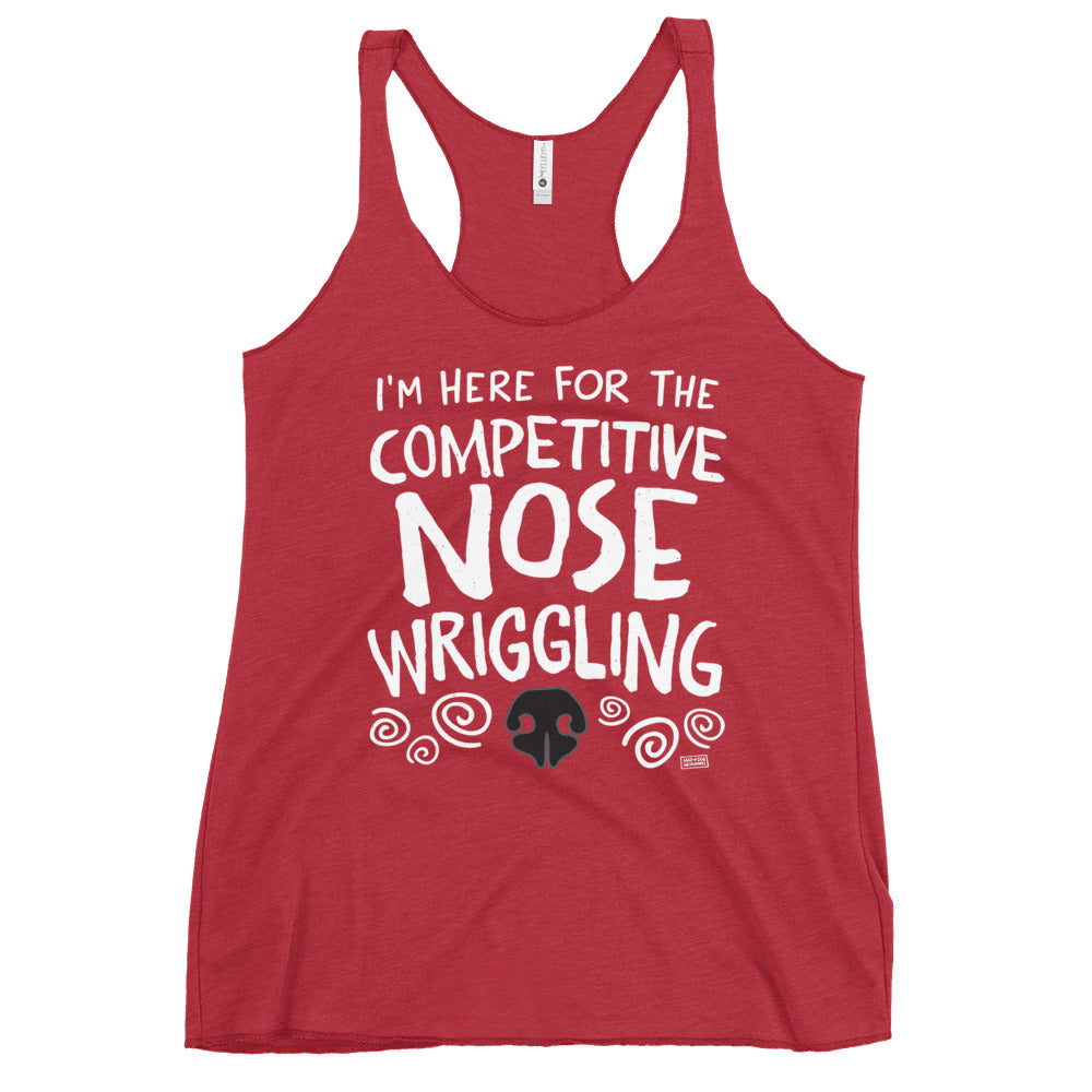 women's racerback: competitive nose wriggling