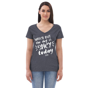 women's recycled v-neck: spicy today (and every day)